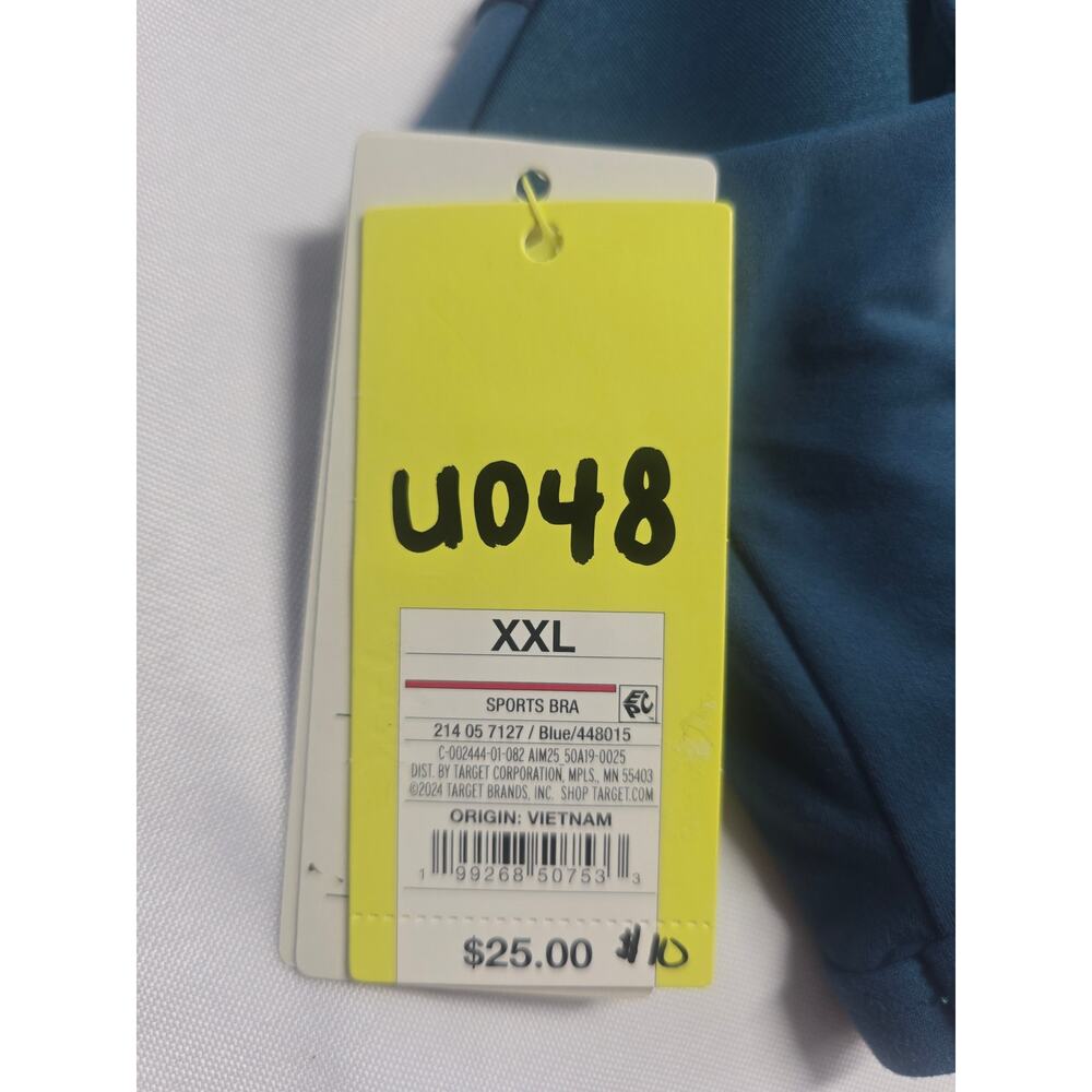 All in Motion Square Neck Medium Support Sports Bra Blue - Picture 3 of 3